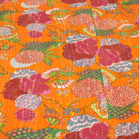 Buy Block Print Kantha Work Cotton Double Sanganeri Bed Sheet