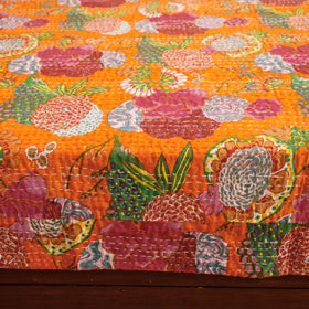 Buy Block Print Kantha Work Cotton Double Sanganeri Bed Sheet