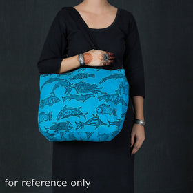  Kantha Work Block Print Cotton Shoulder Bag 