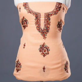  Handloom Kota Doria Kashidakari Hand Embroidery Kurta Material - 2.6 M 