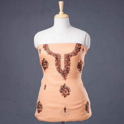  Handloom Kota Doria Kashidakari Hand Embroidery Kurta Material - 2.6 M 