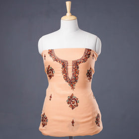  Handloom Kota Doria Kashidakari Hand Embroidery Kurta Material - 2.6 M 