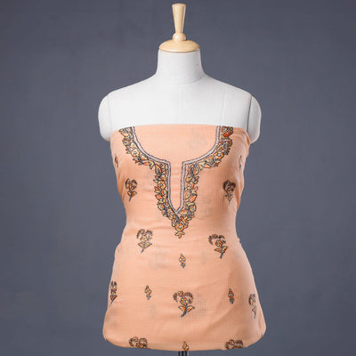  Handloom Kota Doria Kashidakari Hand Embroidery Kurta Material - 2.6 M 