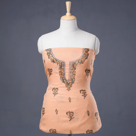  Handloom Kota Doria Kashidakari Hand Embroidery Kurta Material - 2.6 M 