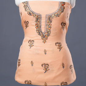  Handloom Kota Doria Kashidakari Hand Embroidery Kurta Material - 2.6 M 