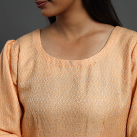 Orange - Kashish Peach Plain Flared Woolen Dress 05