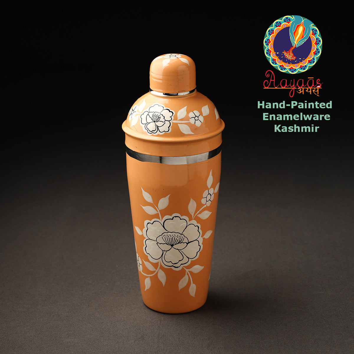  Floral Handpainted Enamelware Stainless Steel Bottle 