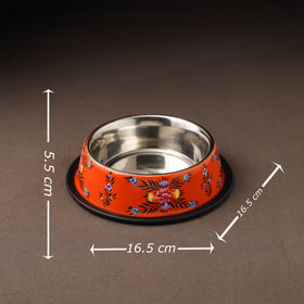 Kashmir enamelware floral handpainted stainless steel pet