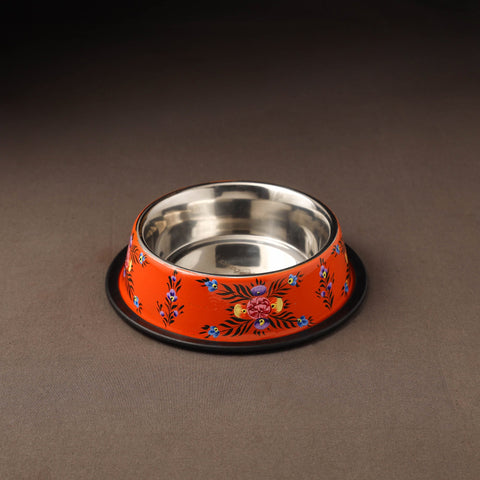 Kashmir enamelware floral handpainted stainless steel pet