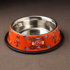 Kashmir enamelware floral handpainted stainless steel pet