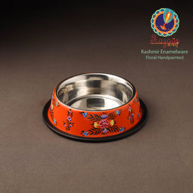 Kashmir enamelware floral handpainted stainless steel pet