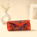  Orange Kashmiri Crewel Hand Embroidery Velvet Clutch