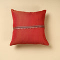 Orange Khun Weave Cotton Cushion Cover (16 x 16 in)