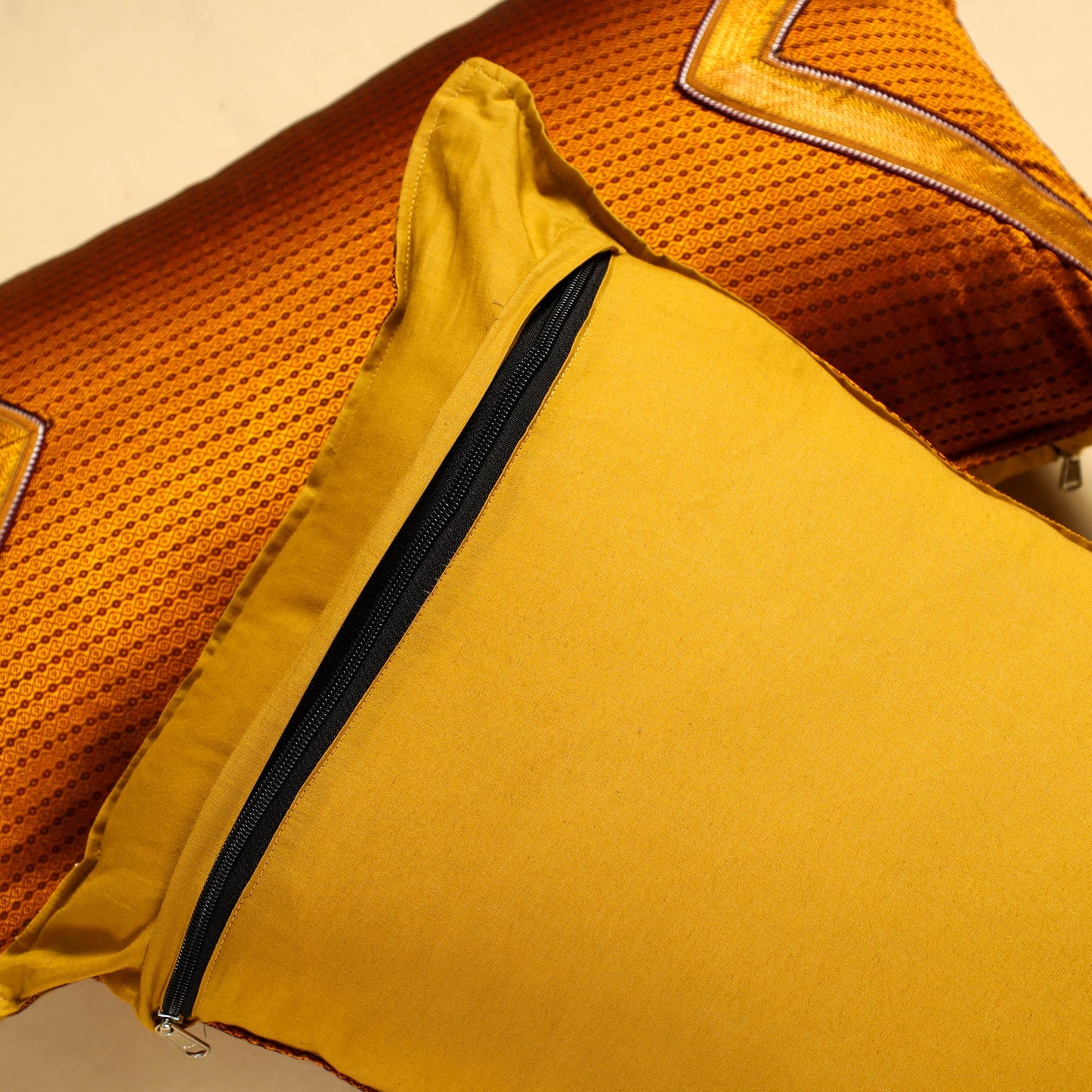 Orange - Khun Weave Cotton Pillow Covers (Set of 2)