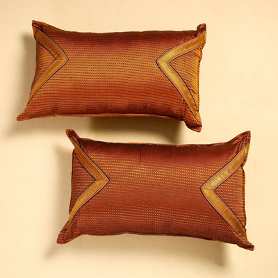 Orange - Khun Weave Cotton Pillow Covers (Set of 2)