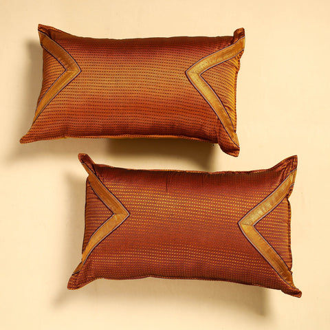 Orange - Khun Weave Cotton Pillow Covers (Set of 2)