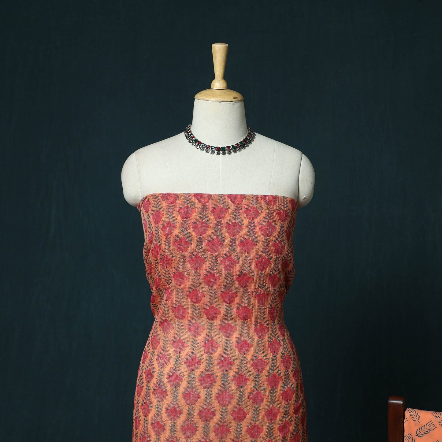 Kota doria cotton hand block sanganeri print 3pc unstitched