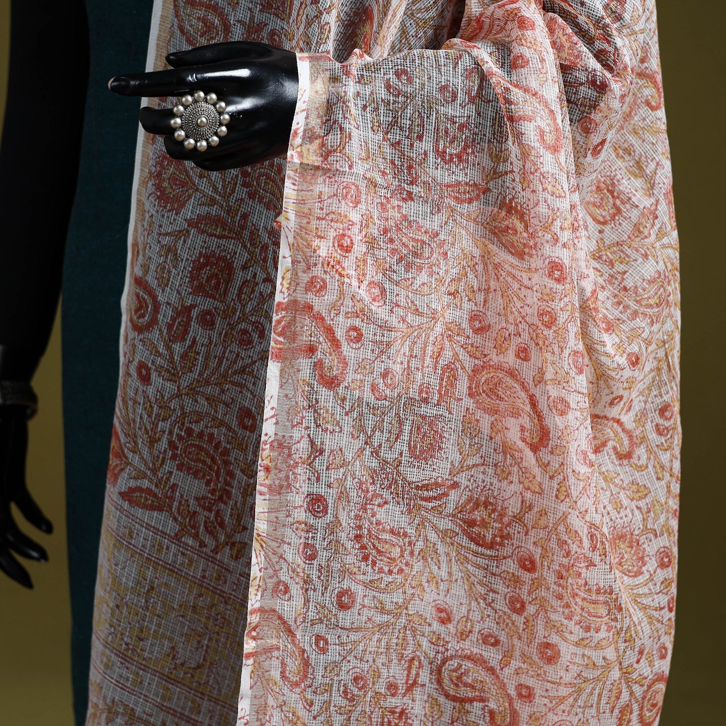 Kota doria silk cotton sanganeri floral dupatta 50