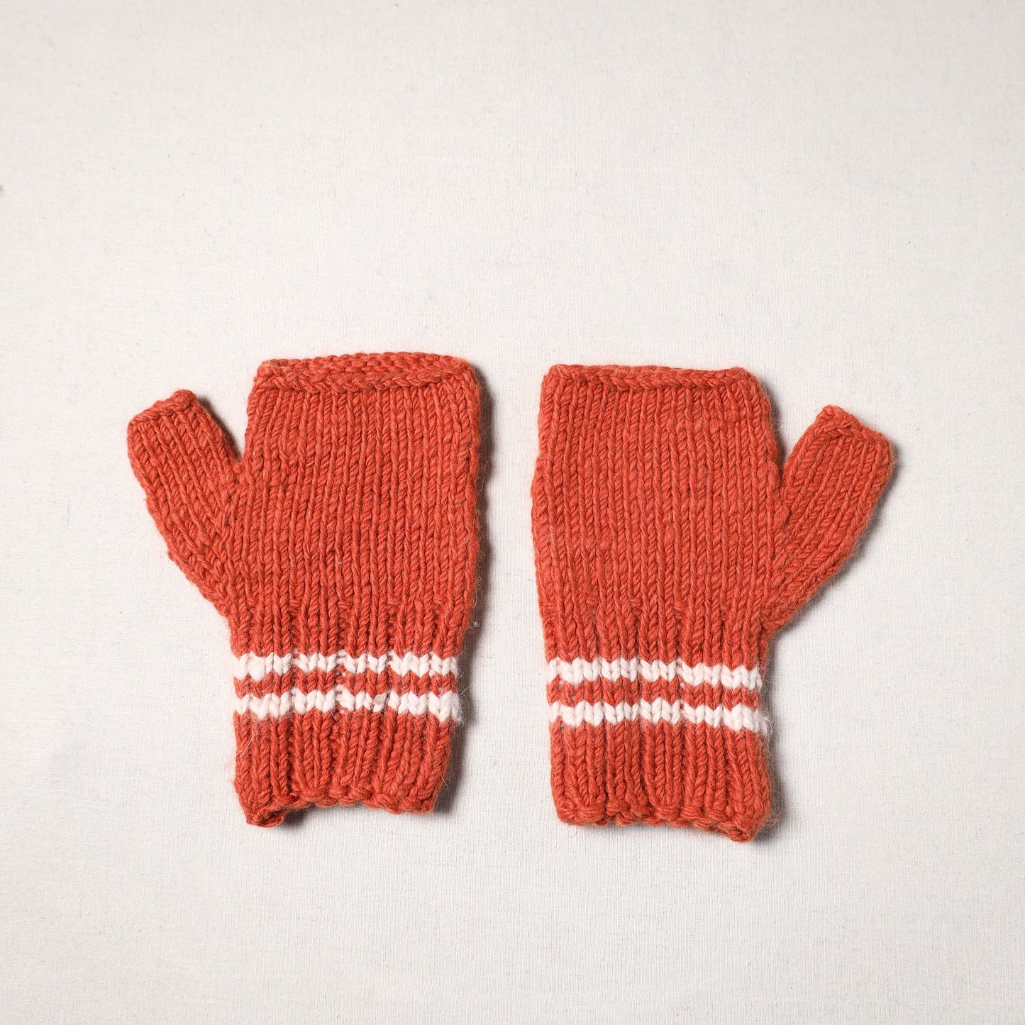 Orange - kullu karishma hand knitted merino wool gloves