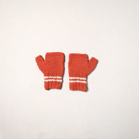 Orange - kullu karishma hand knitted merino wool gloves