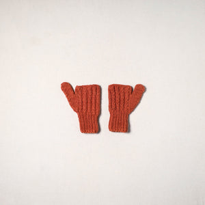Orange - kullu karishma hand knitted merino wool gloves