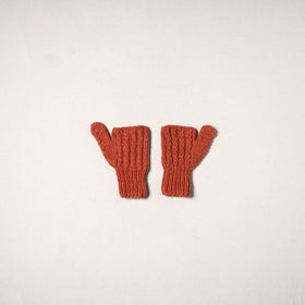 Orange - kullu karishma hand knitted merino wool gloves