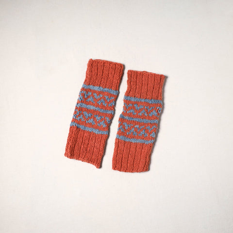 Orange - kullu karishma hand knitted merino wool leg warmer