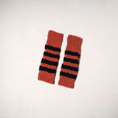 Orange - kullu karishma hand knitted merino wool leg warmer