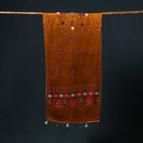 Kutch aari hand embroidery mashru silk stole 58