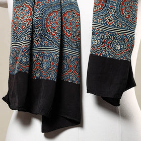  Kutch Bandhani Tie-Dye Ajrakh Block Printed Modal Silk Stole Online at iTokri.com