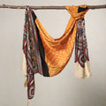 Orange - Kutch Bandhani Tie-Dye Printed Modal Silk Stole - stoles