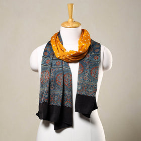  Kutch Bandhani Tie-Dye Ajrakh Block Printed Modal Silk Stole Online at iTokri.com