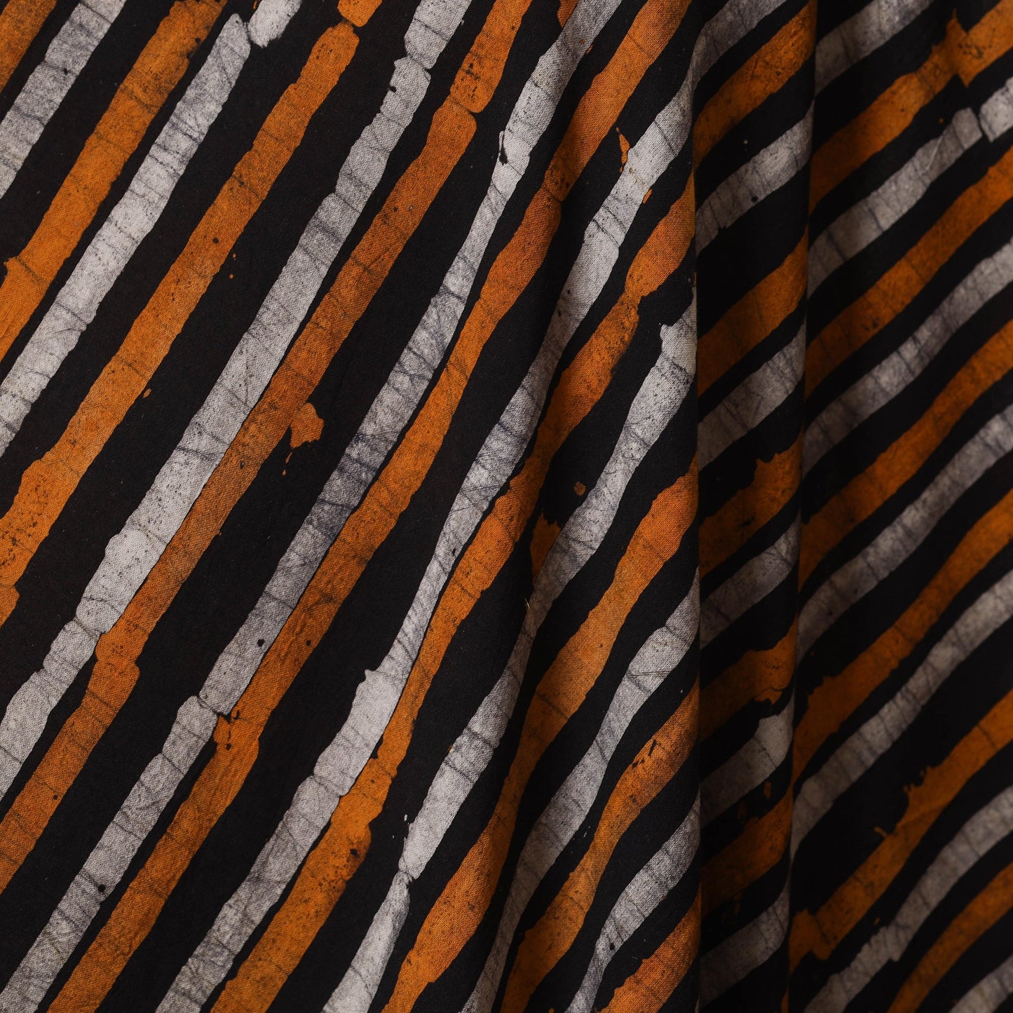 Orange - kutch batik cotton fabric 47 - handcrafted