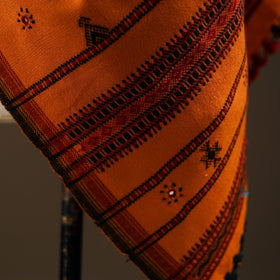 Kutch bhujodi handwoven mirror work wool shawl 13