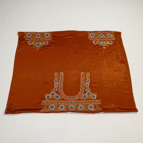 Buy Orange Kutch Hand Embroidery Mashru Silk Blouse Piece
