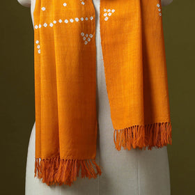 Kutch handwoven bagida merino wool tie-dye bandhani stole