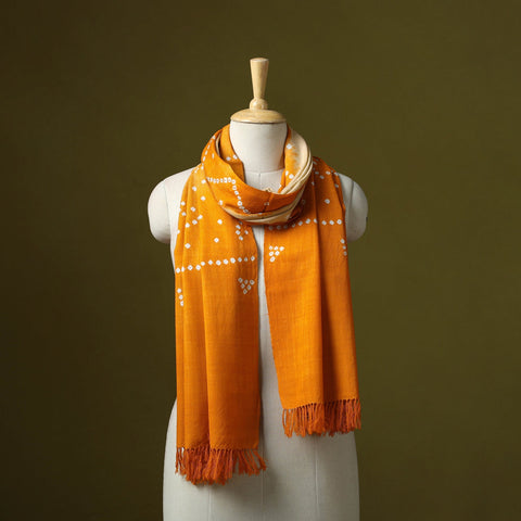 Kutch handwoven bagida merino wool tie-dye bandhani stole