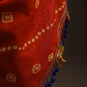 Kutch handwoven bandhani woolen shawl 61 - handcrafted