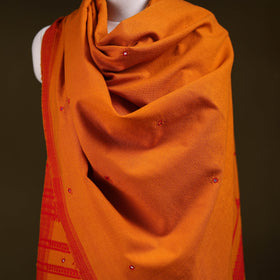 Orange - kutch bhujodi handwoven mirror work acrylic wool