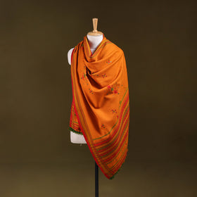 Orange - kutch bhujodi handwoven mirror work acrylic wool