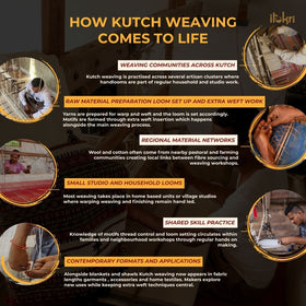 Orange - kutch handwoven mirror work acrylic woollen shawl
