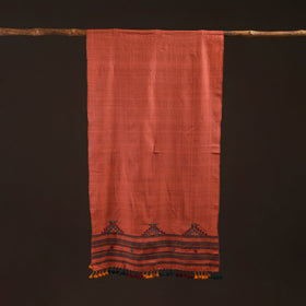 Kutch handwoven mirror work merino wool embroidered stole