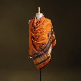 Orange - kutch neran hand embroidery mirror work woollen