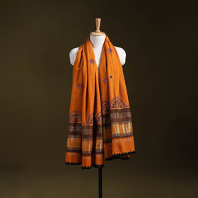Orange - kutch neran hand embroidery mirror work woollen