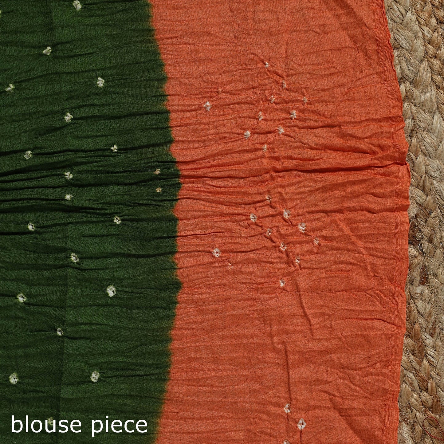 Kutch tie-dye cotton bandhani saree with blouse piece 06