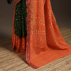 Kutch tie-dye cotton bandhani saree with blouse piece 06