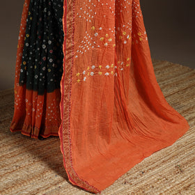 Kutch tie-dye cotton bandhani saree with blouse piece 16