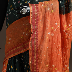 Kutch tie-dye cotton bandhani saree with blouse piece 18