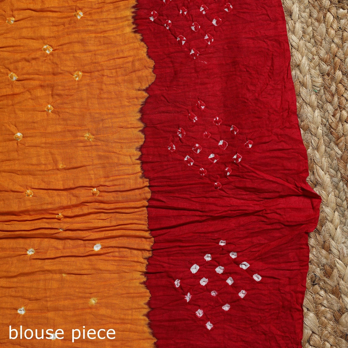 Kutch tie-dye cotton bandhani saree with blouse piece 21