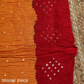 Kutch tie-dye cotton bandhani saree with blouse piece 21